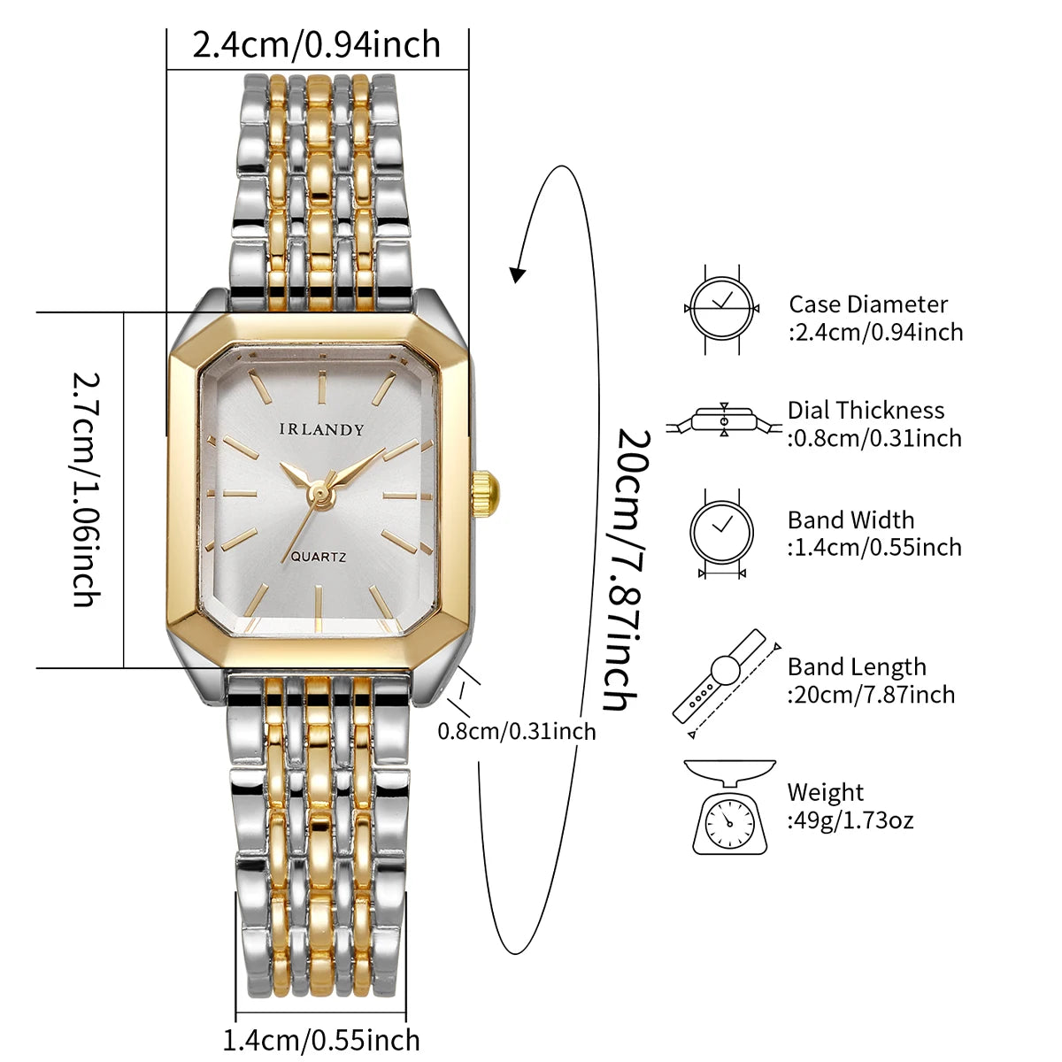 4PCS Elegant Rectangle Women Watches Rhinestone Bracelets Set Fashion Ladies Quartz Wristwatch Reloj Mujer