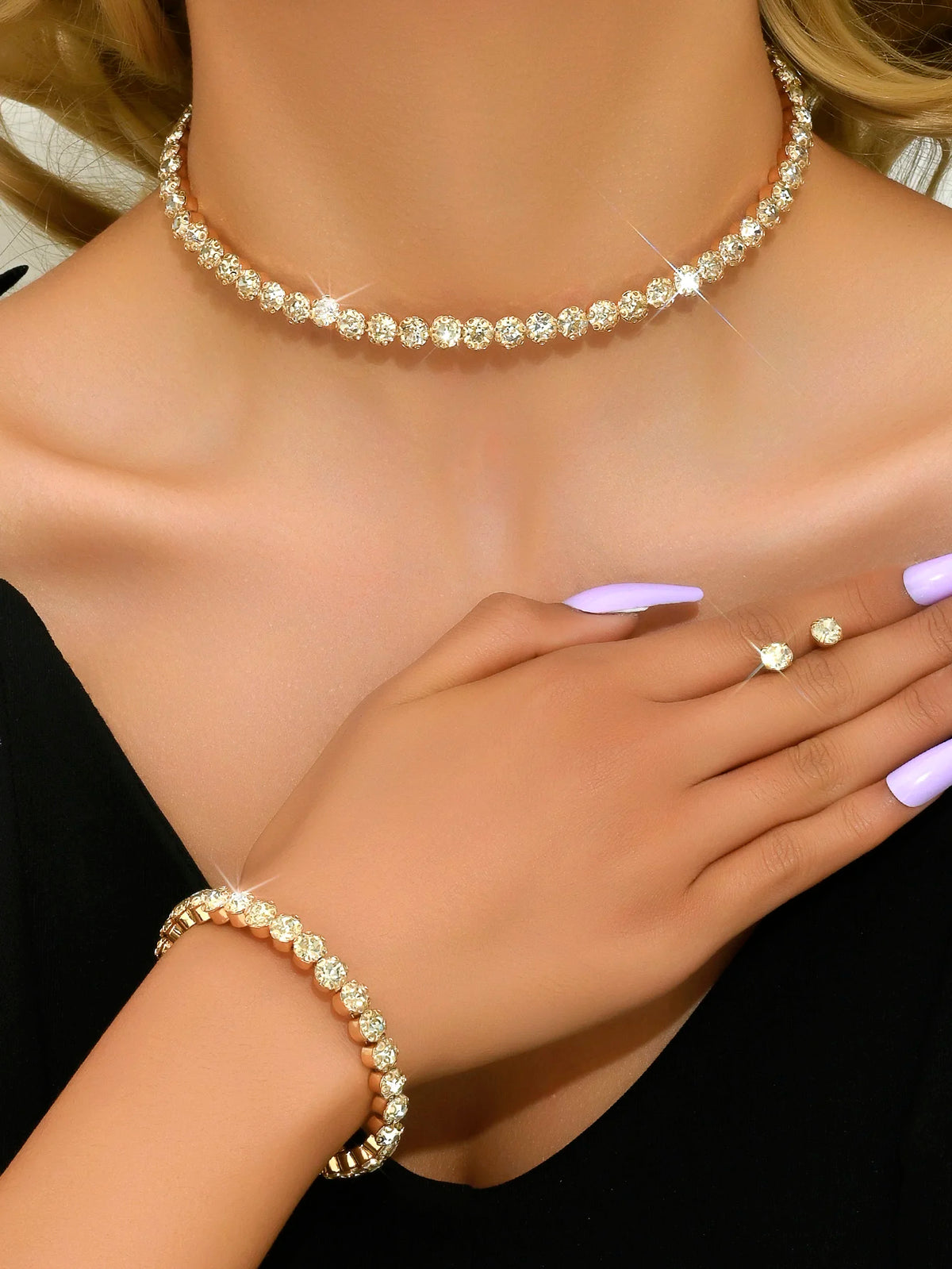 necklaces with earrings, bracelets, jewelry sets, banquet and party accessories