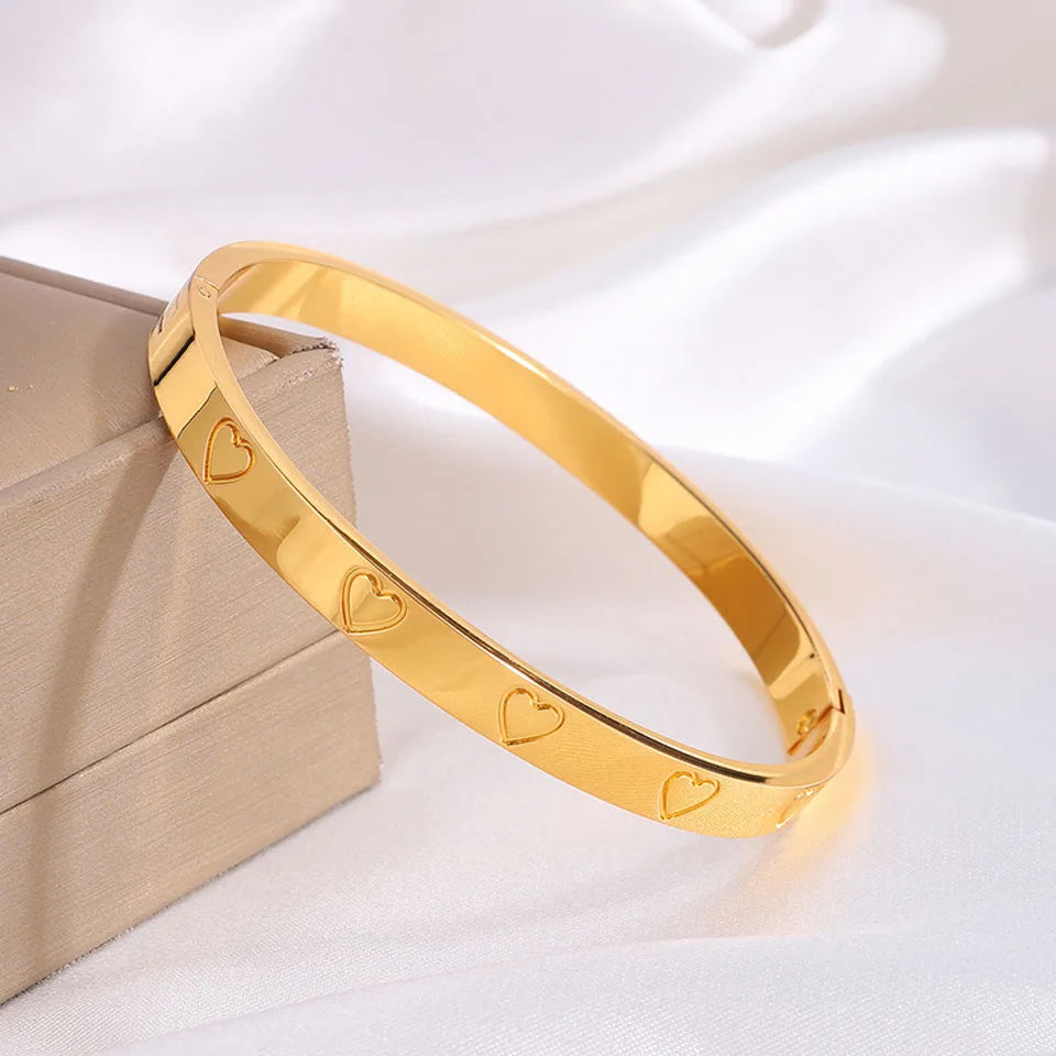 Stainless Steel Bracelet Set for Women Stackable Bangles Fashion