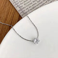 Stainless Steel Gold Plated Dainty Chain Round Clear Stone Necklace for Women Jewelry