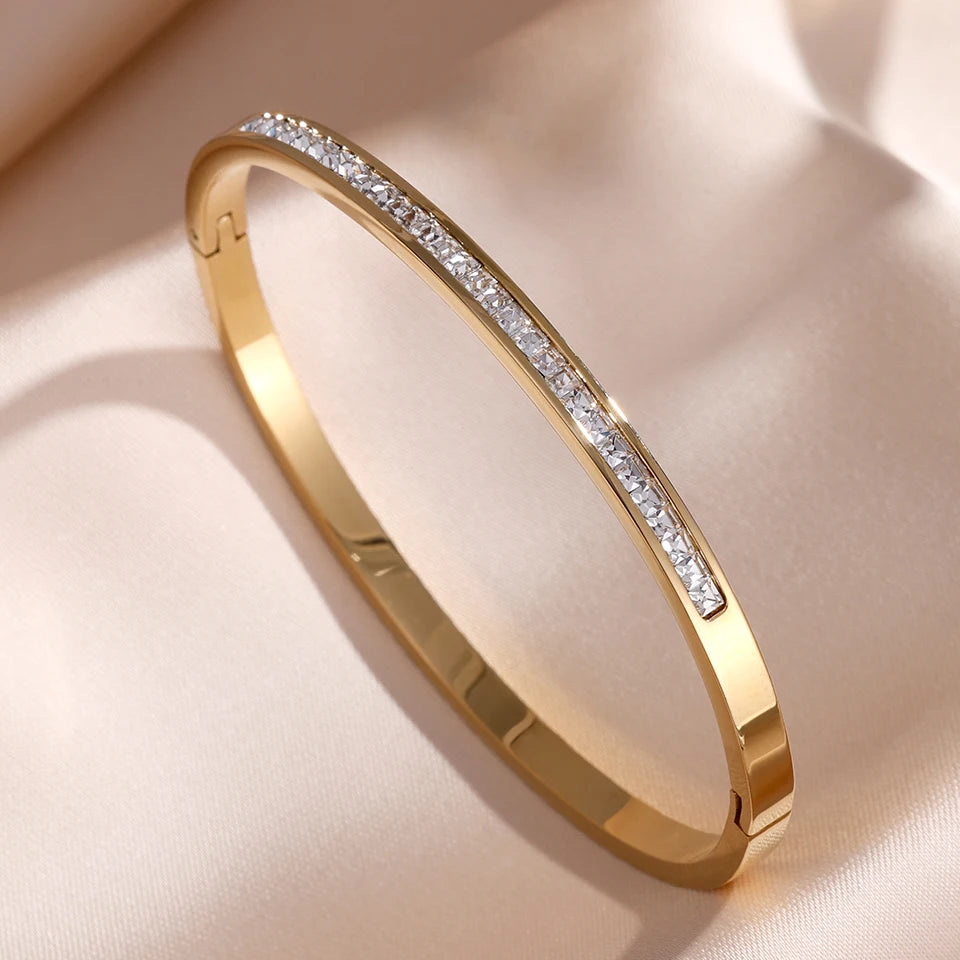 Stainless Steel Bracelet Set for Women Stackable Bangles Fashion