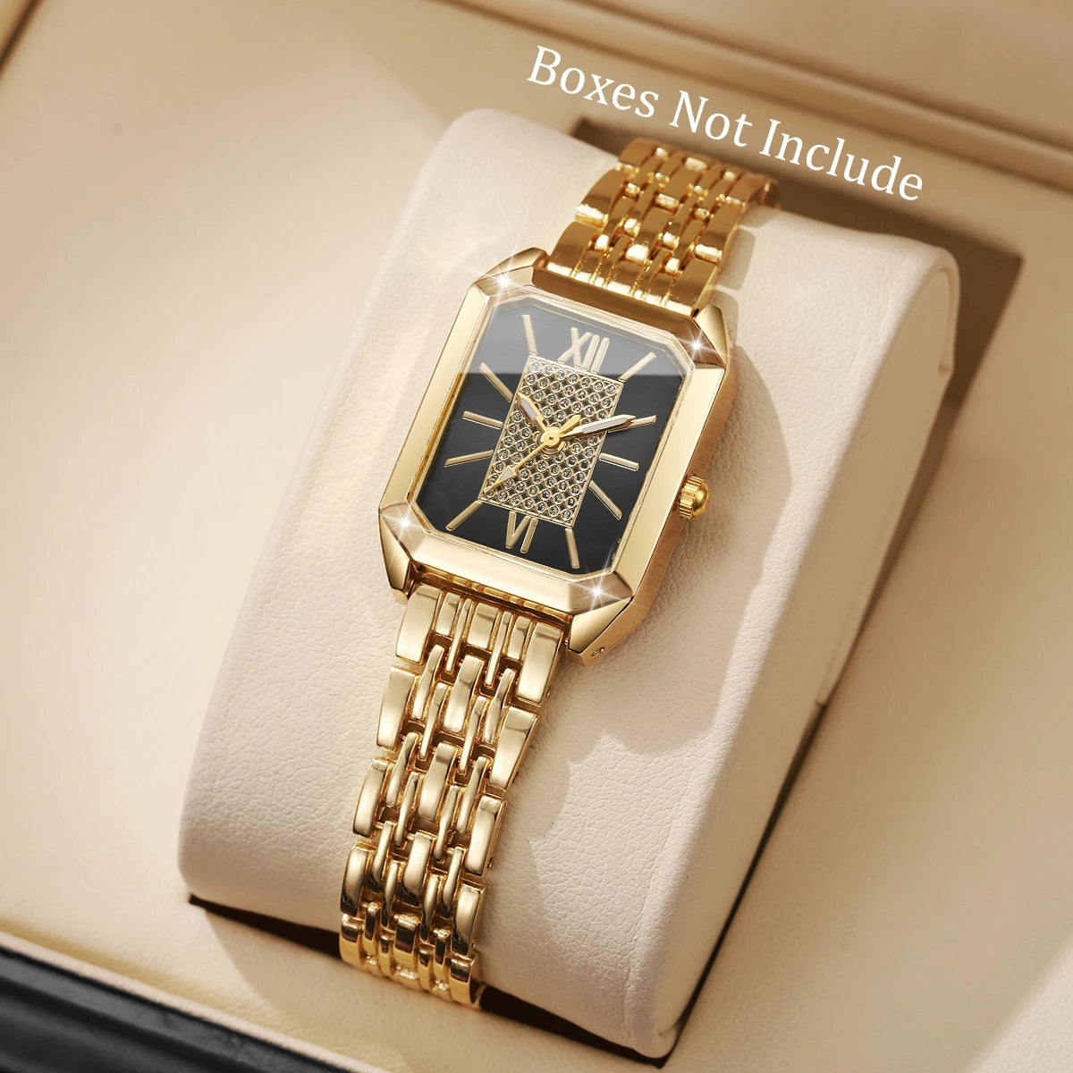 Fashion Rectangle Women Quartz Watch Stainless Steel Strap Wristwatches