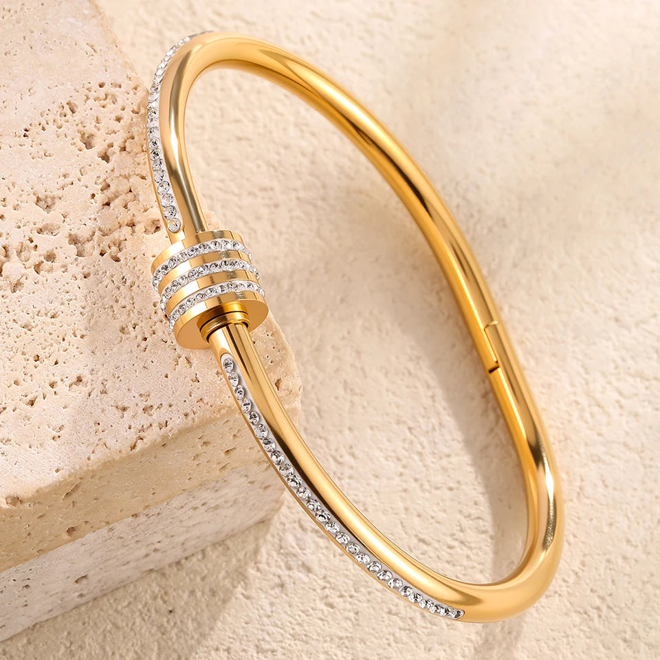 Stainless Steel Bracelet Set for Women Stackable Bangles Fashion