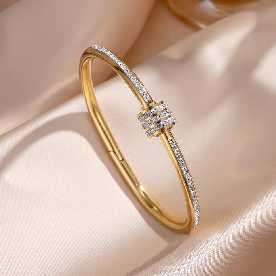 Stainless Steel Bracelet Set for Women Stackable Bangles Fashion
