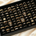 20/30/50Pcs/Lot Elegant Bohemia Heart Moon Rings Set For Women Mix Style Fashion Jewelry