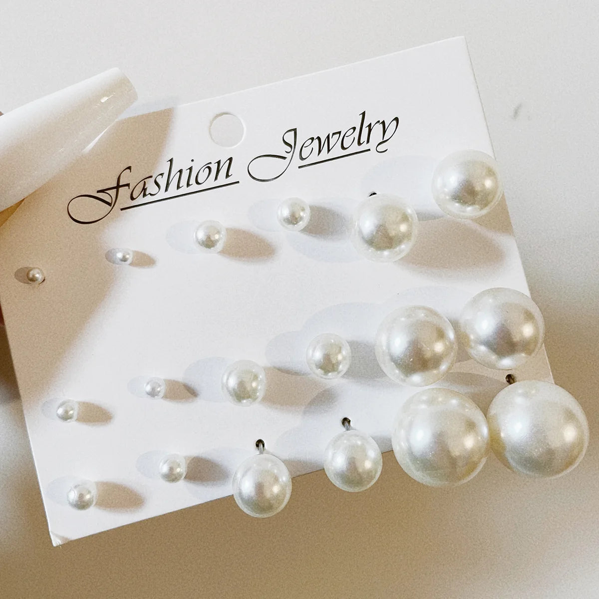 Crystal Pearl Earrings Set Fashion Silver Color Geometric Metal Studs For Women Girls Trend Jewelry Gifts