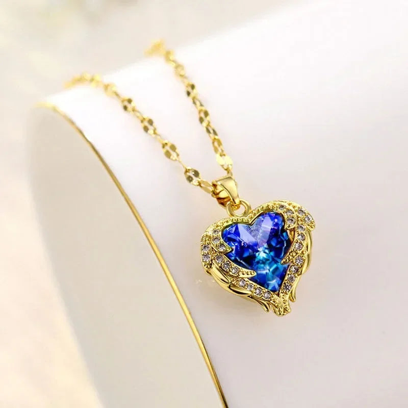 Trendy Heart Stainless Steel Necklaces for Women Daily Jewelry
