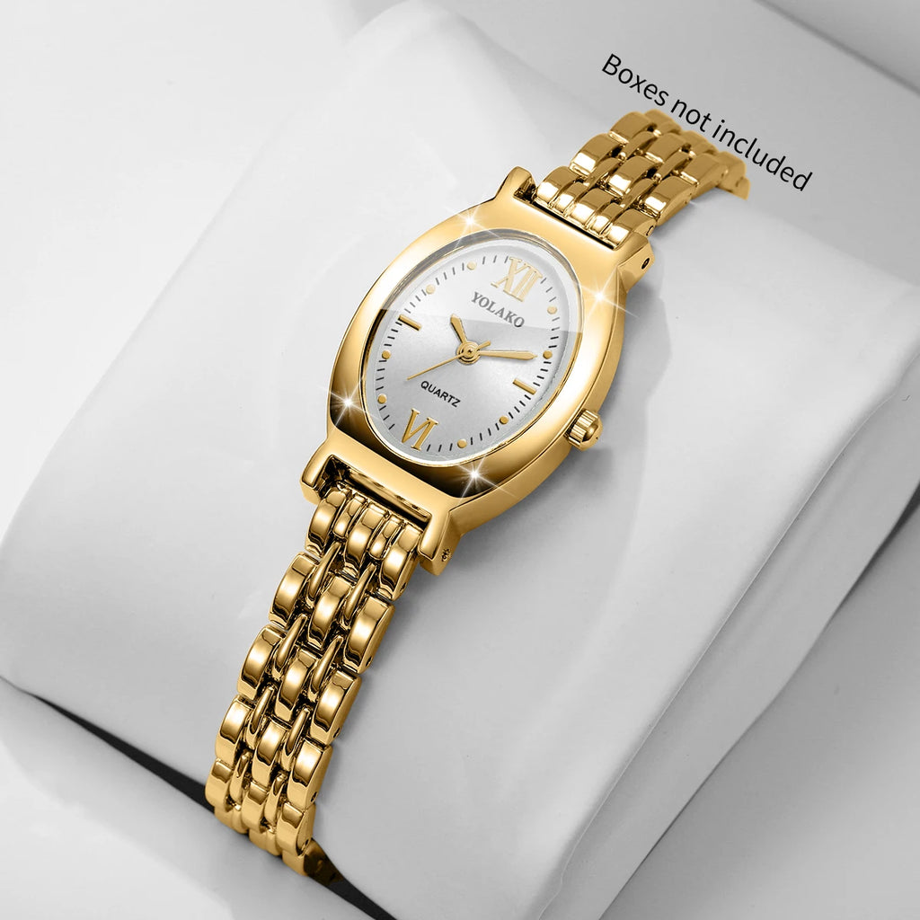Elegant Oval Dial Women Quartz Watch Ultra-thin Bracelet Strap Ladies