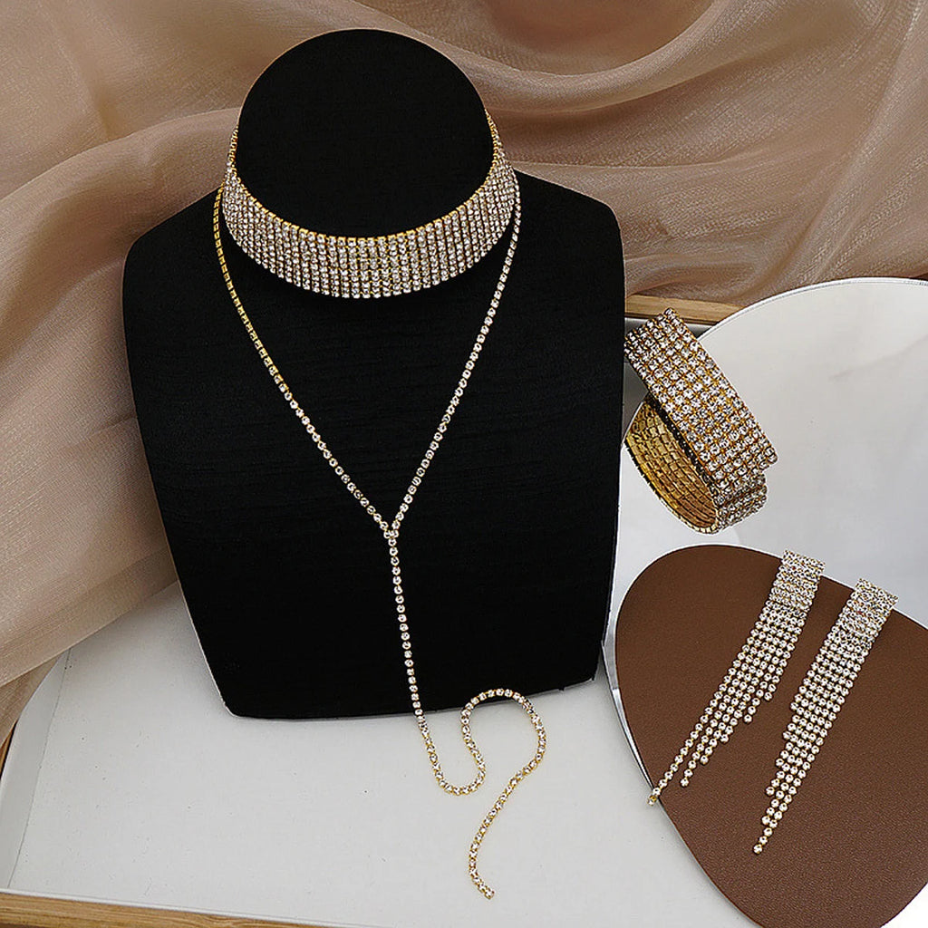 necklaces with earrings, bracelets, jewelry sets, banquet and party accessories