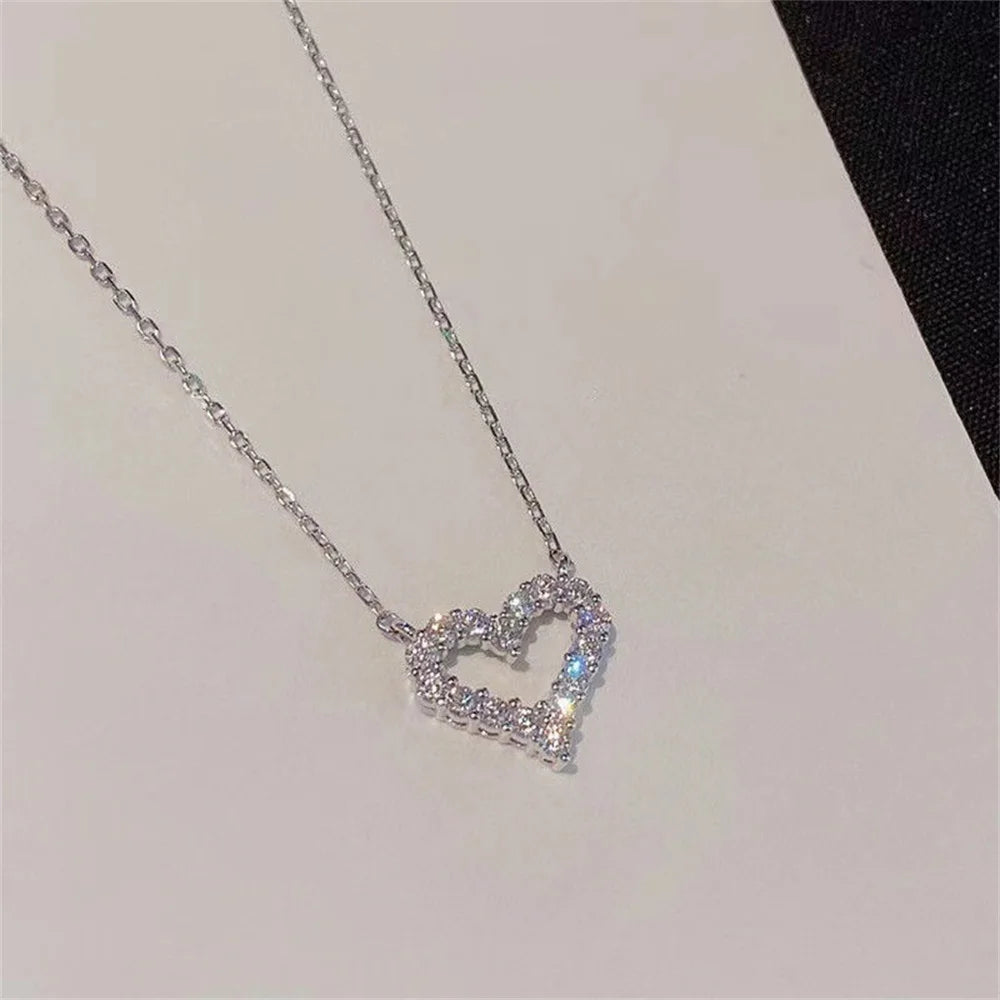Hollow Love Pendant Necklace for Women Trendy Jewelry Accessories