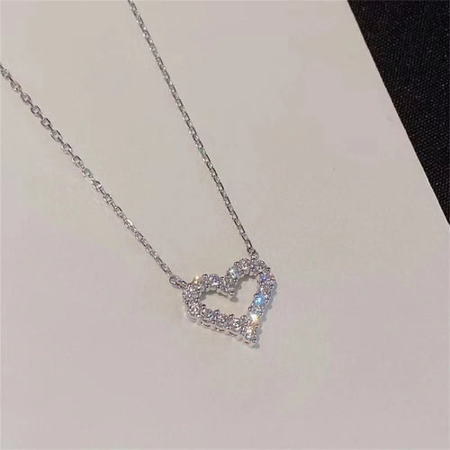 Hollow Love Pendant Necklace for Women Trendy Jewelry Accessories