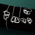 5Pcs Alloy Necklace Earrings Bracelet Ring Classic Daily Wear
