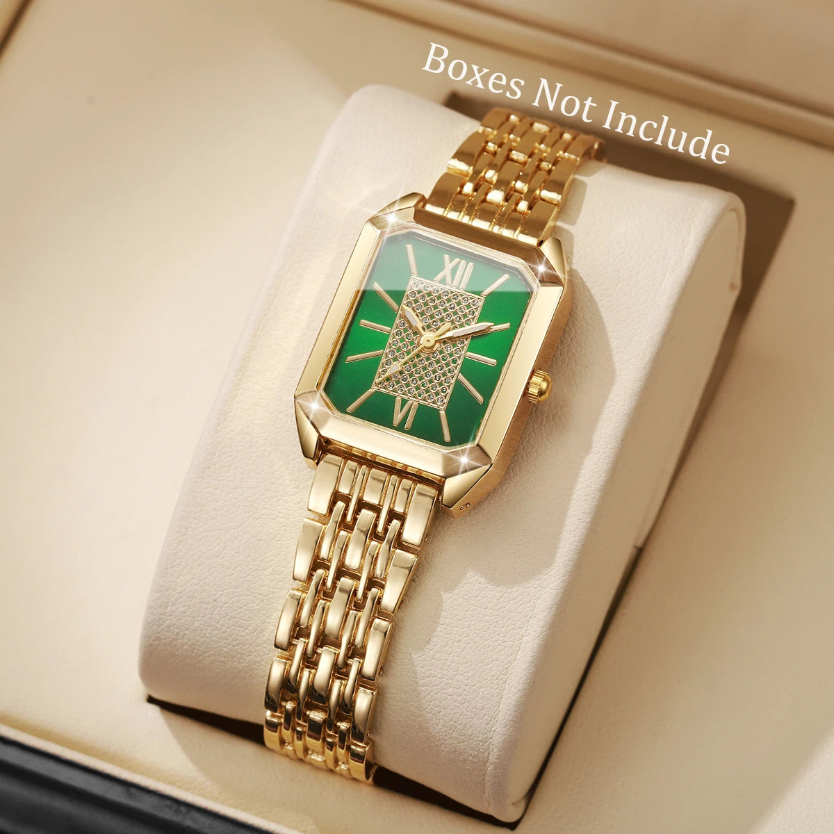 Fashion Rectangle Women Quartz Watch Stainless Steel Strap Wristwatches