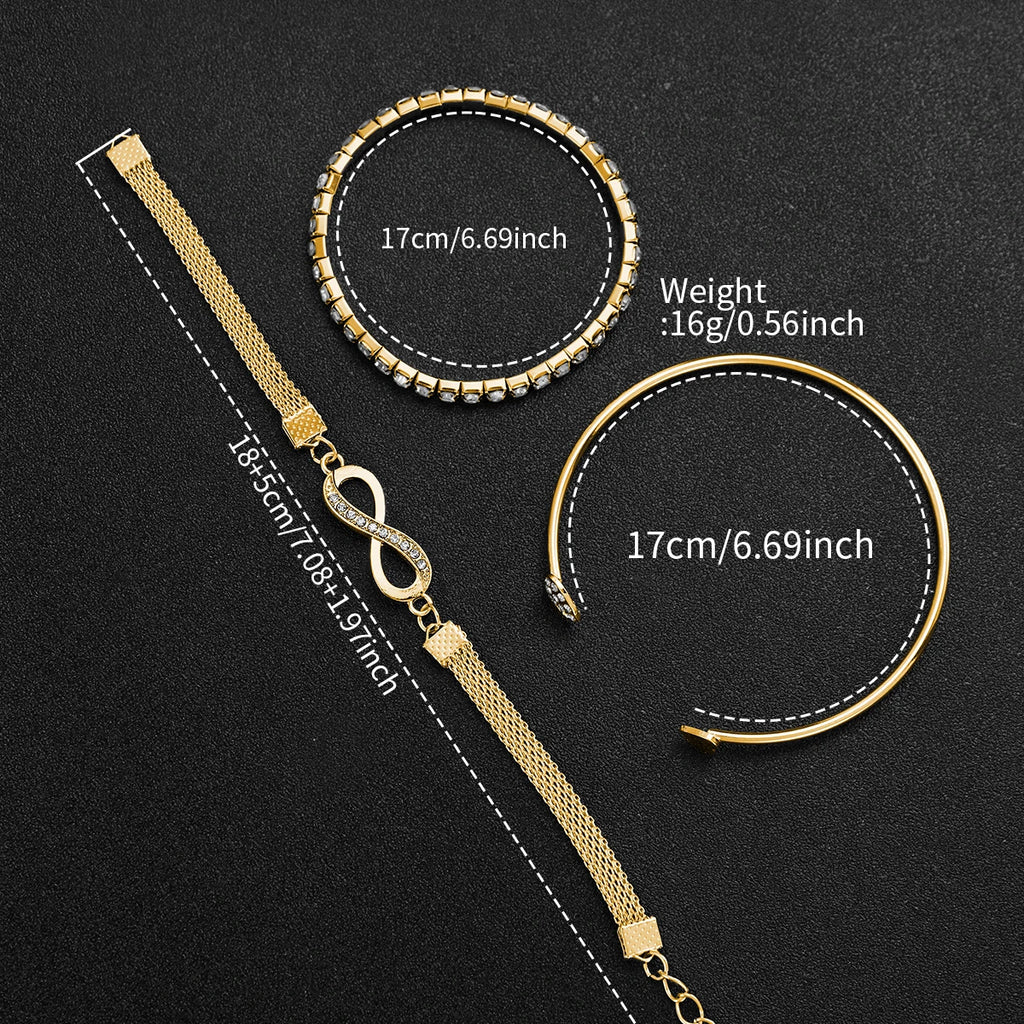 4PCS Elegant Rectangle Women Watches Rhinestone Bracelets Set Fashion Ladies Quartz Wristwatch Reloj Mujer