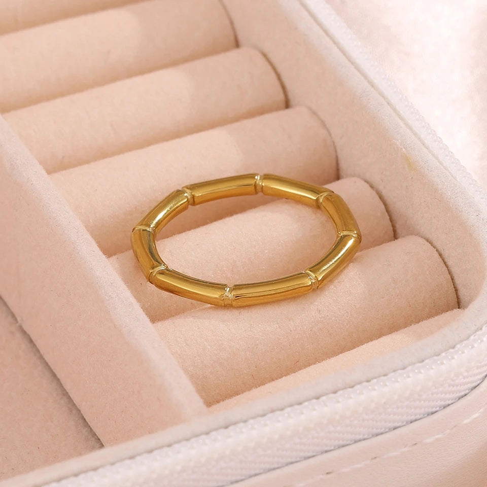 Stainless Steel Stackable Rings for Women Sparkling Finger Ring Set