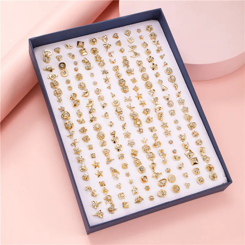 Pair/Lot Small Mini Stud Earring Set For Girl Love Star Animal Geometric