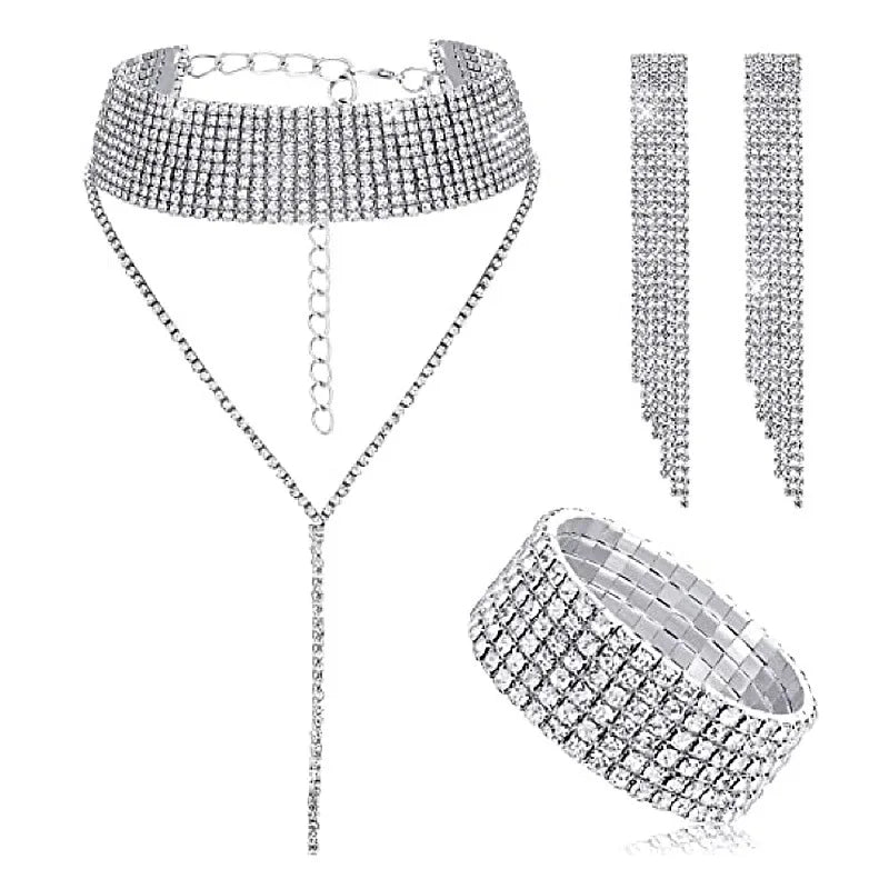 necklaces with earrings, bracelets, jewelry sets, banquet and party accessories