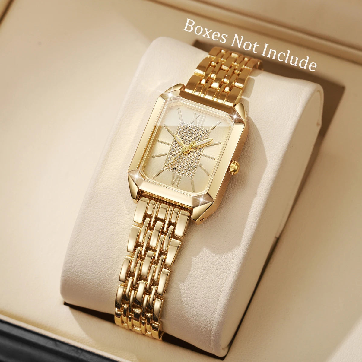 Fashion Rectangle Women Quartz Watch Stainless Steel Strap Wristwatches