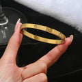 Stainless Steel Four-leaf Clover Lucky Bracelet Fashion Women's Nail Bracelet Gold Bangles