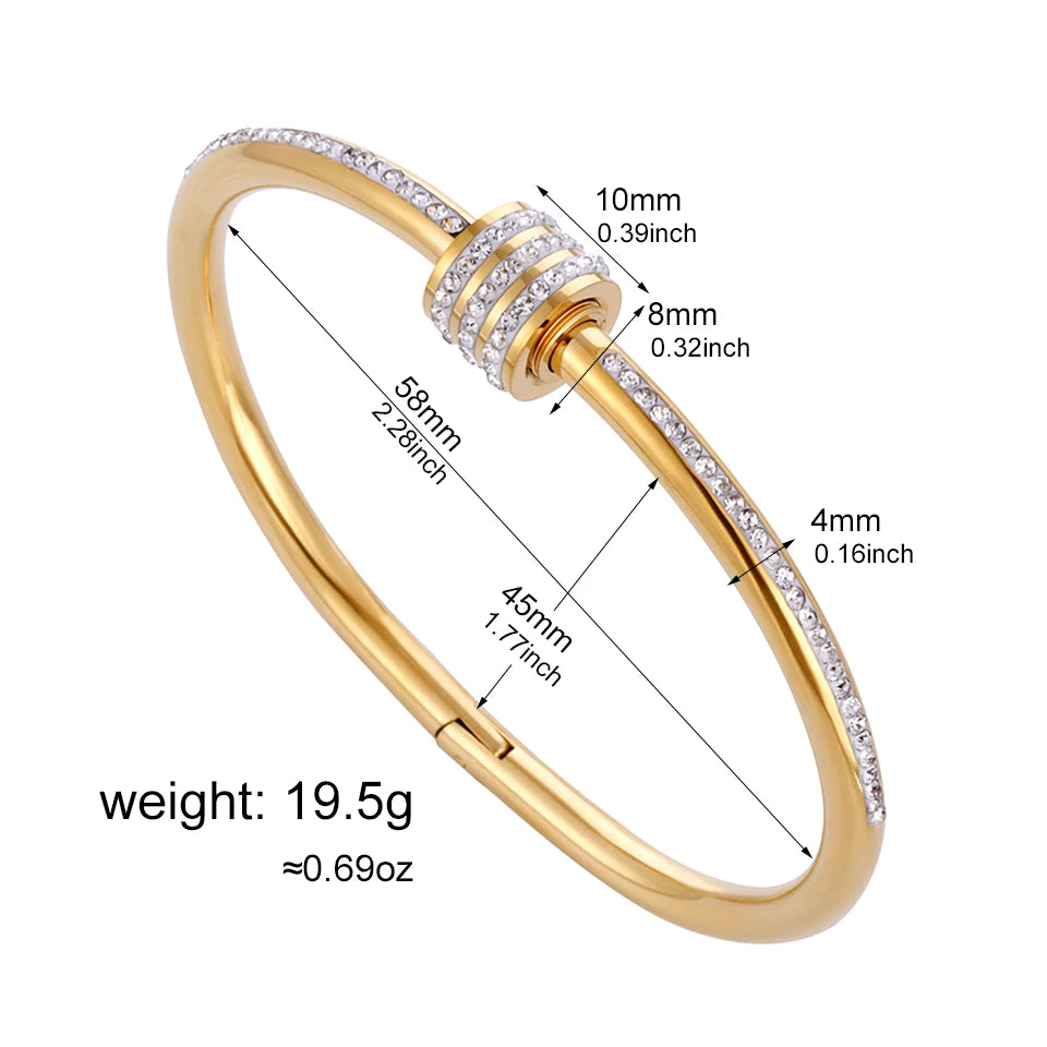 Stainless Steel Bracelet Set for Women Stackable Bangles Fashion