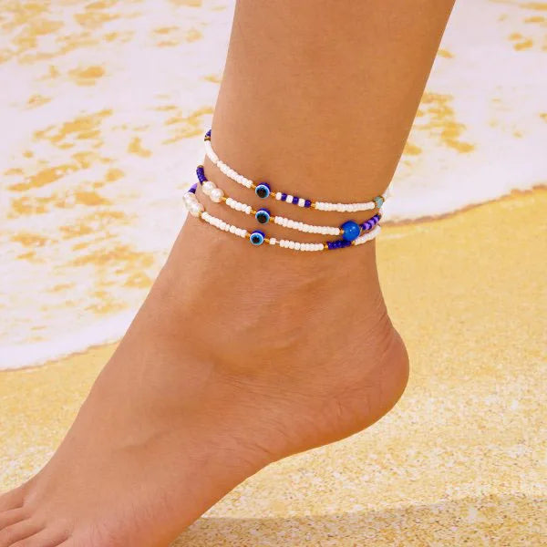 Cross 8 Shape Word Anklet For Women Hollow Love Heart Thin Chain Anklets